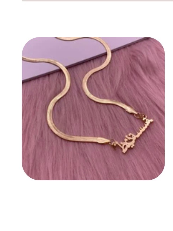 Personalized Gold Nameplate Snake Chain